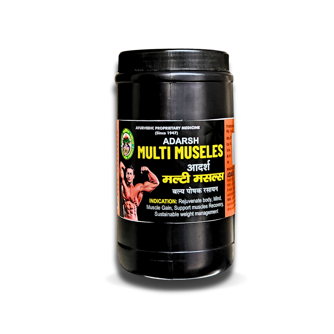 Adarsh Ayurvedic Pharmacy Multi Muscles Herbal Supplement for Strength, Nourishment & Rejuvenation - 200g